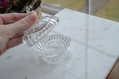 Vintage Hofbauer Byrdes Crystal Egg-shaped Trinket Dish