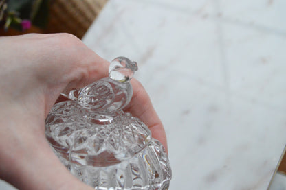 Vintage Hofbauer Byrdes Crystal Egg-shaped Trinket Dish