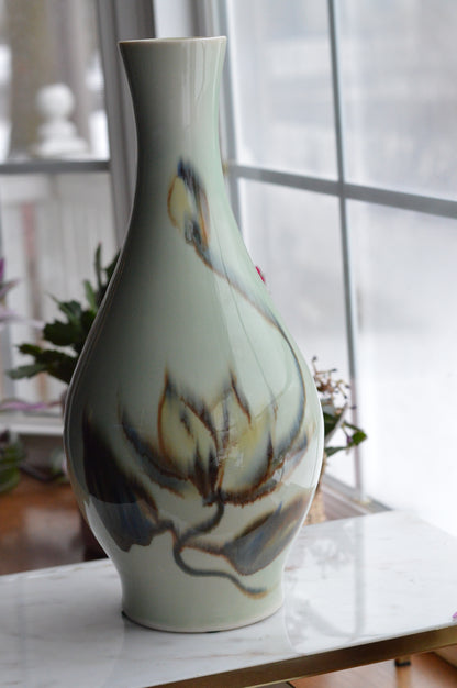 Vintage Mid-Century Modern Vontury Studio Pottery "Bulb" Vase - Hand-Signed Porcelain