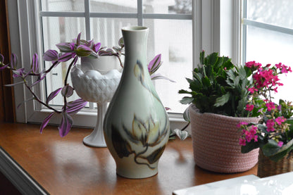 Vintage Mid-Century Modern Vontury Studio Pottery "Bulb" Vase - Hand-Signed Porcelain