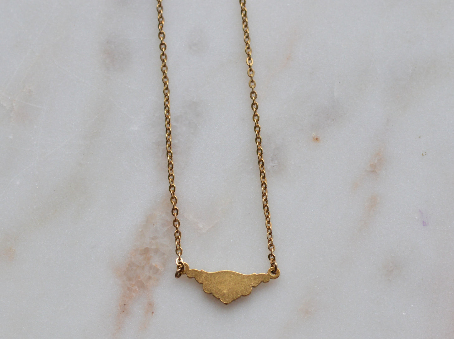 Vintage 10K Gold Filled Enamel Bar Necklace - Seed Pearl Floral Pendant - Victorian Revival Barware Jewelry