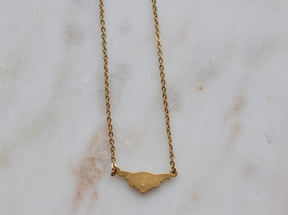 Vintage 10K Gold Filled Enamel Bar Necklace - Seed Pearl Floral Pendant - Victorian Revival Barware Jewelry