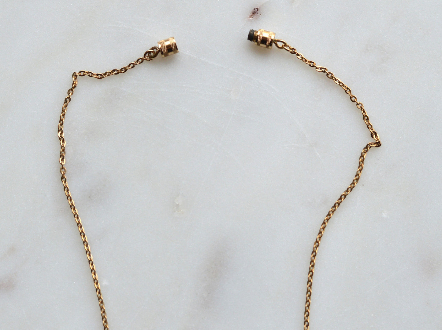 Vintage 10K Gold Filled Enamel Bar Necklace - Seed Pearl Floral Pendant - Victorian Revival Barware Jewelry