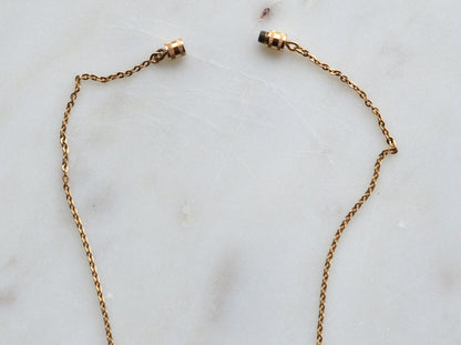 Vintage 10K Gold Filled Enamel Bar Necklace - Seed Pearl Floral Pendant - Victorian Revival Barware Jewelry