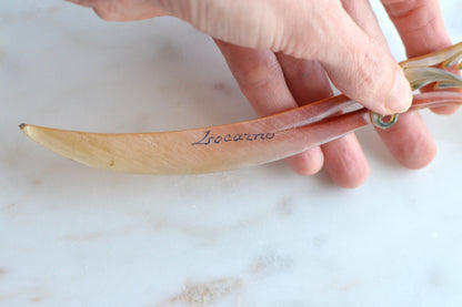 Antique Celluloid Floral Letter Opener – Souvenir of Locarno, Switzerland – Early 1900s Carved "French Ivory" Has Been Repaired