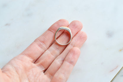 Vintage Carolyn Pollack Relios Sterling Silver Ring with Spiny Oyster Inlay - Etched Southwestern Stackable Band, Size 7