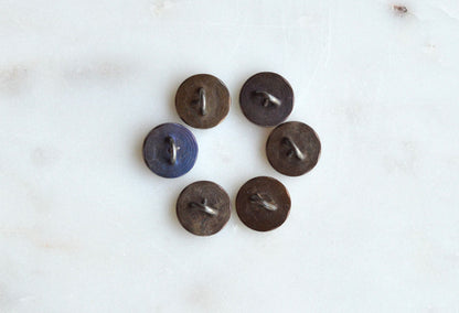 Set of 6 Antique Victorian Cut Steel Buttons – Crescent & Faceted Floral Design – 1/2" Steel Cup Construction – Circa 1880s