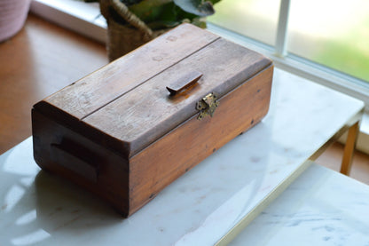 Vintage George C. Brown & Co. Cedar Keepsake Box – Antique Greensboro NC Advertising Crate, Rustic Wooden Treasure Chest