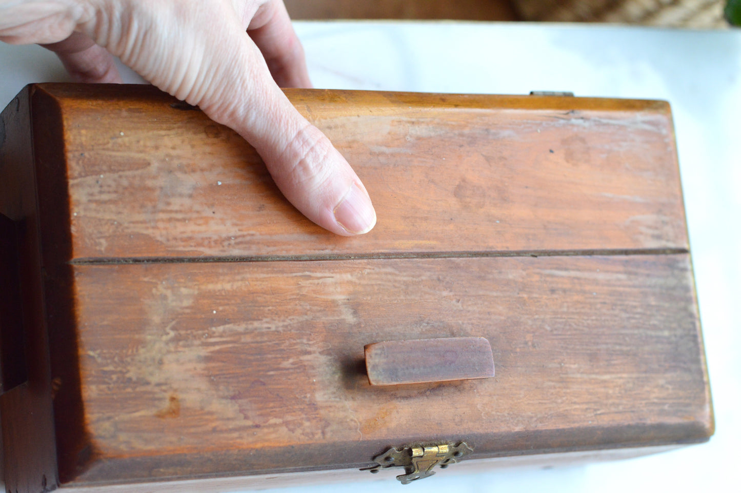 Vintage George C. Brown & Co. Cedar Keepsake Box – Antique Greensboro NC Advertising Crate, Rustic Wooden Treasure Chest