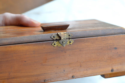 Vintage George C. Brown & Co. Cedar Keepsake Box – Antique Greensboro NC Advertising Crate, Rustic Wooden Treasure Chest