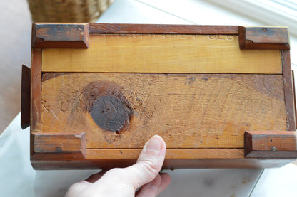 Vintage George C. Brown & Co. Cedar Keepsake Box – Antique Greensboro NC Advertising Crate, Rustic Wooden Treasure Chest