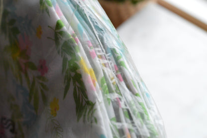 Vintage Cannon Irregulars No-Iron Muslin Full Fitted Sheet – Floral Print – 50/50 Cotton Polyester – NIP
