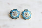 Vintage MMA 24kt Gold Plated Enamel Flower Earrings – Rare Chinese 19th Century Textile Reproduction with Original Box & Story Card