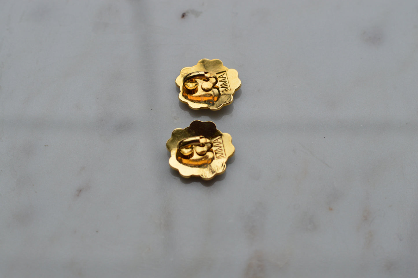 Vintage MMA 24kt Gold Plated Enamel Flower Earrings – Rare Chinese 19th Century Textile Reproduction with Original Box & Story Card