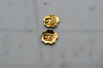 Vintage MMA 24kt Gold Plated Enamel Flower Earrings – Rare Chinese 19th Century Textile Reproduction with Original Box & Story Card