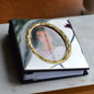 Vintage International Silver Co. Photo Album | Two-Tone Mirrored Cover | 100 Pocket Slip-In Memory Book | 6.5" | Navy Blue Velvet