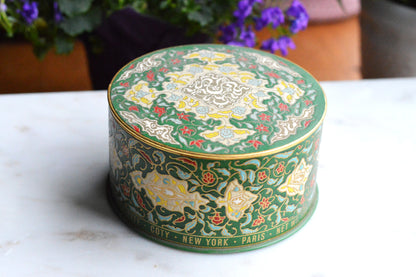 NOS Vintage Coty Emeraude Dusting Powder | Unopened and Full | Tin Bottom Large Box & Original Puff | 1940s-50s Vanity Deadstock