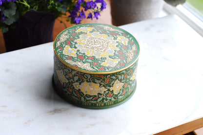 NOS Vintage Coty Emeraude Dusting Powder | Unopened and Full | Tin Bottom Large Box & Original Puff | 1940s-50s Vanity Deadstock