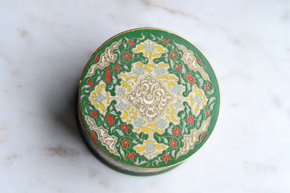 NOS Vintage Coty Emeraude Dusting Powder | Unopened and Full | Tin Bottom Large Box & Original Puff | 1940s-50s Vanity Deadstock