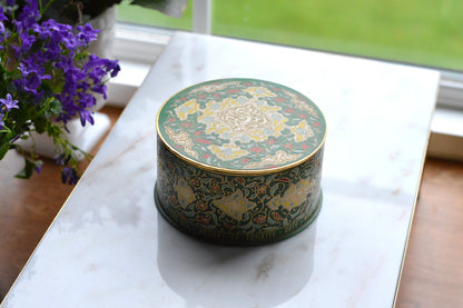 NOS Vintage Coty Emeraude Dusting Powder | Unopened and Full | Tin Bottom Large Box & Original Puff | 1940s-50s Vanity Deadstock