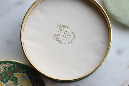 NOS Vintage Coty Emeraude Dusting Powder | Unopened and Full | Tin Bottom Large Box & Original Puff | 1940s-50s Vanity Deadstock