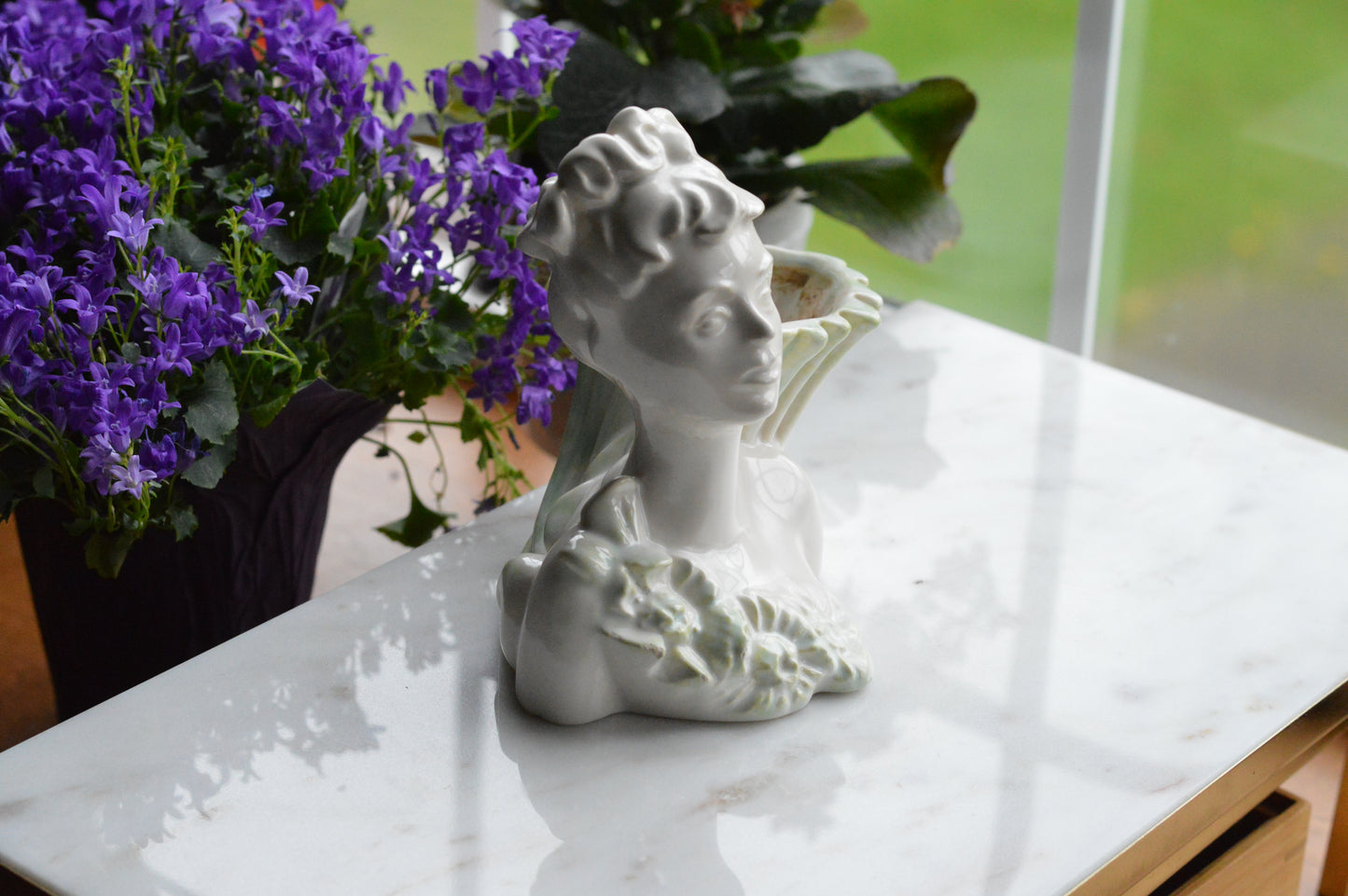 Vintage Haeger Lady Head Vase | 5.5" White Ceramic Bust Planter | Mid-Century Hollywood Regency | Authentic Used Patina