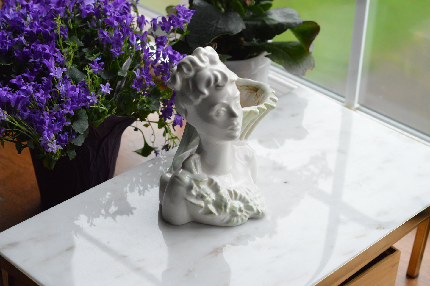 Vintage Haeger Lady Head Vase | 5.5" White Ceramic Bust Planter | Mid-Century Hollywood Regency | Authentic Used Patina