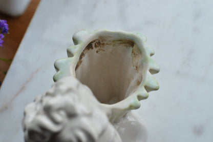 Vintage Haeger Lady Head Vase | 5.5" White Ceramic Bust Planter | Mid-Century Hollywood Regency | Authentic Used Patina