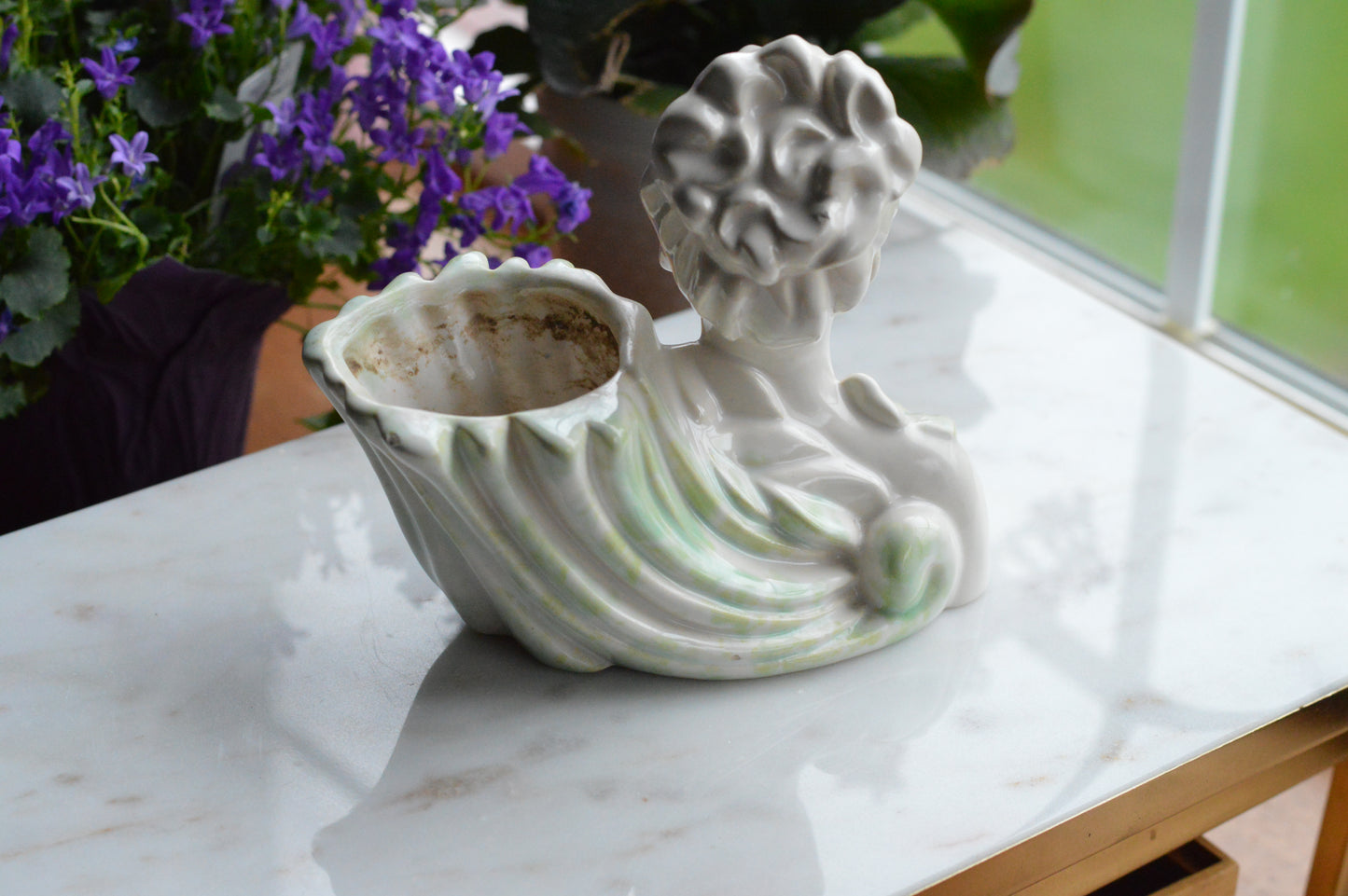 Vintage Haeger Lady Head Vase | 5.5" White Ceramic Bust Planter | Mid-Century Hollywood Regency | Authentic Used Patina