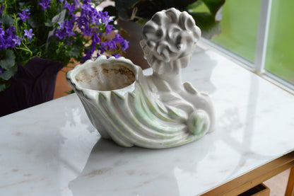 Vintage Haeger Lady Head Vase | 5.5" White Ceramic Bust Planter | Mid-Century Hollywood Regency | Authentic Used Patina