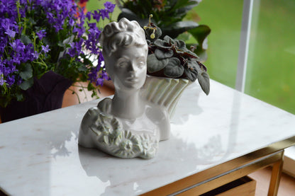 Vintage Haeger Lady Head Vase | 5.5" White Ceramic Bust Planter | Mid-Century Hollywood Regency | Authentic Used Patina