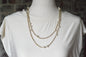 Vintage Extra Long 49.5" Pearl Station Necklace | Gold Tone Baroque Faux Pearl | 1970s 1980s Retro Sautoir | Versatile Statement Layering