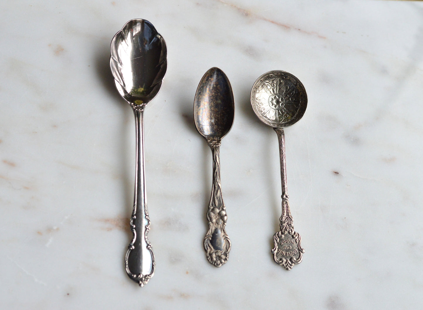 Antique & Vintage Silver-Plated Spoon Trio – Curated Collector’s Lot