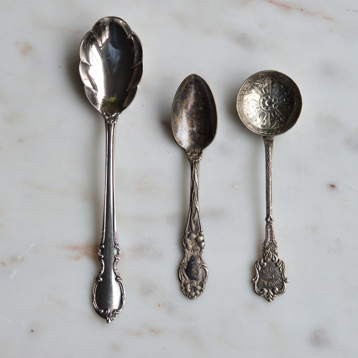 Antique & Vintage Silver-Plated Spoon Trio – Curated Collector’s Lot