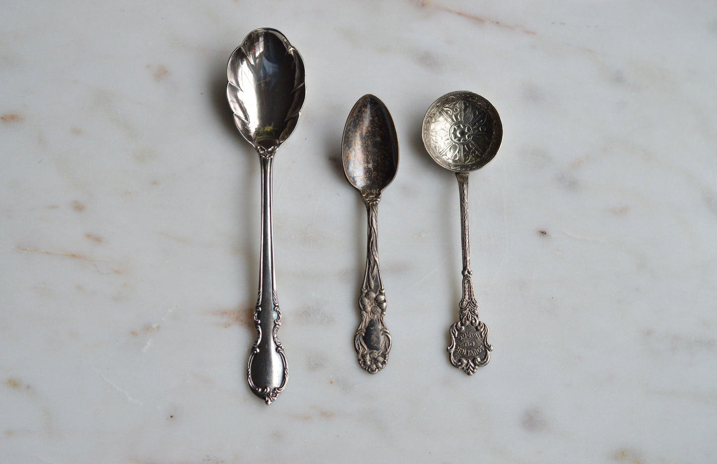 Antique & Vintage Silver-Plated Spoon Trio – Curated Collector’s Lot