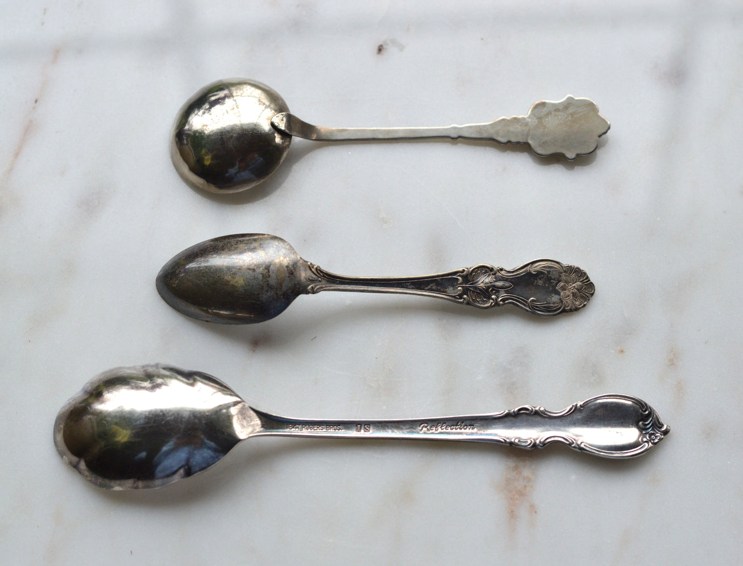 Antique & Vintage Silver-Plated Spoon Trio – Curated Collector’s Lot
