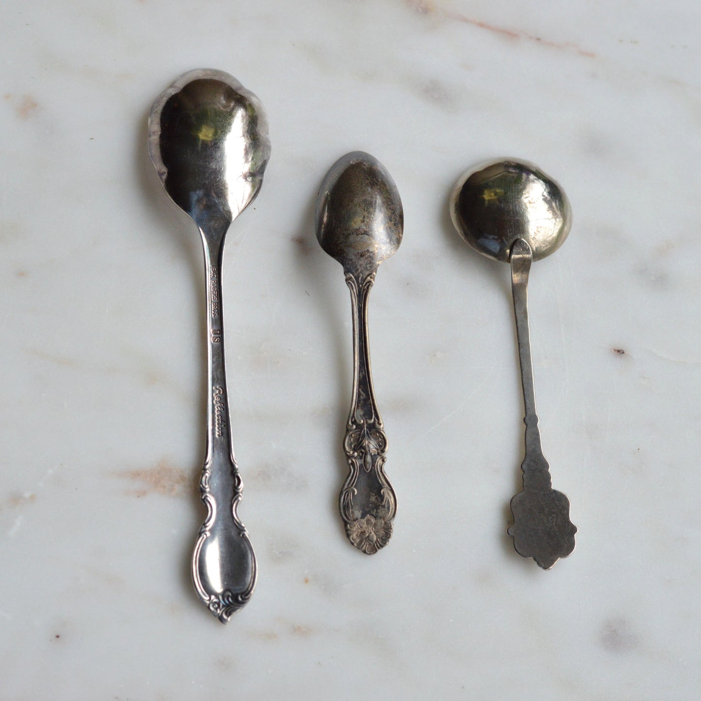 Antique & Vintage Silver-Plated Spoon Trio – Curated Collector’s Lot