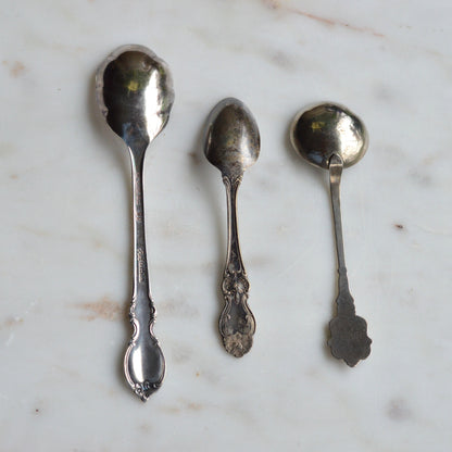 Antique & Vintage Silver-Plated Spoon Trio – Curated Collector’s Lot