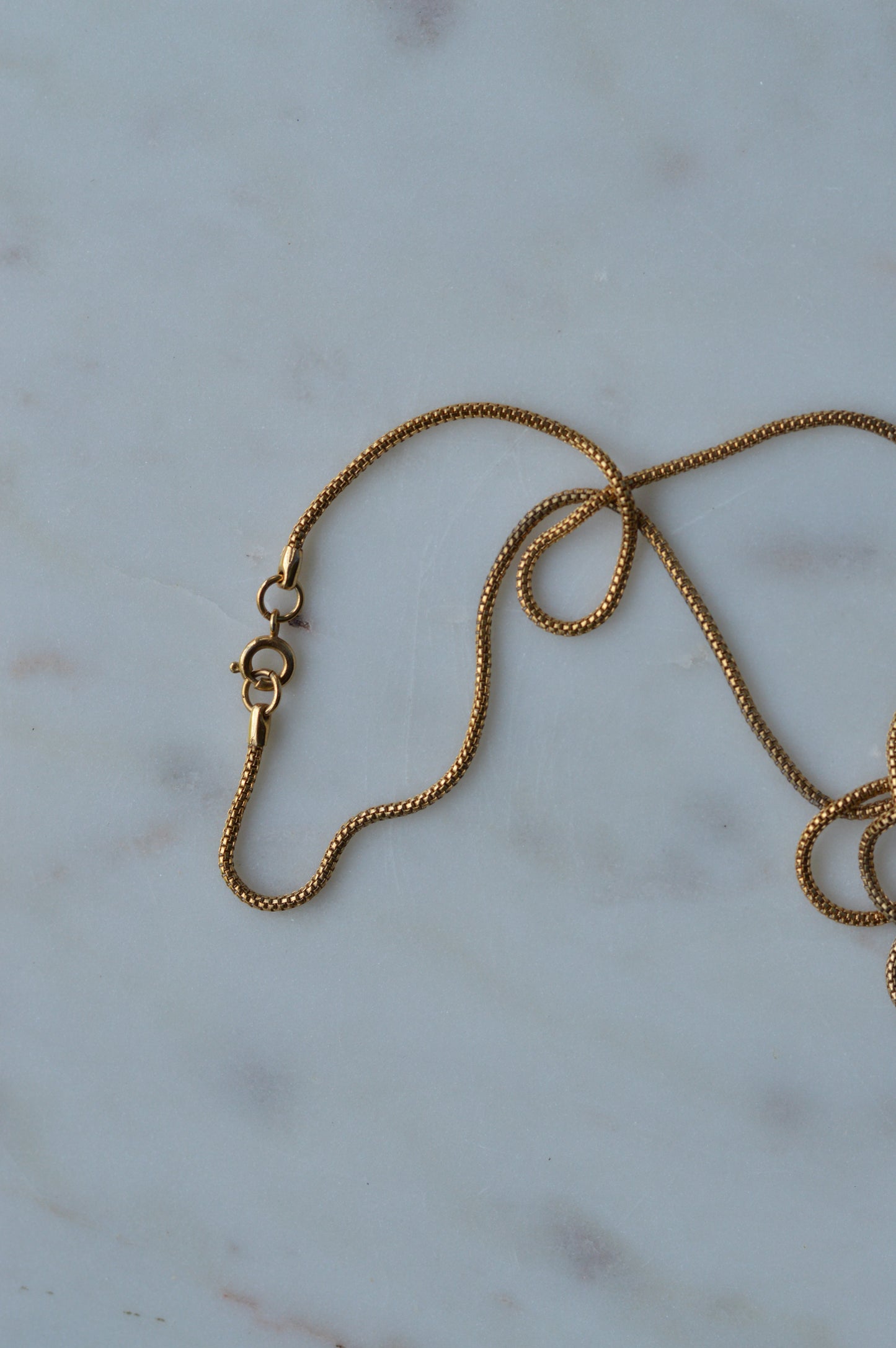 Vintage Gold Mesh Barrel Purse Necklace | 27" Snake Chain | MCM Pill Box Locket | Authentic Patina
