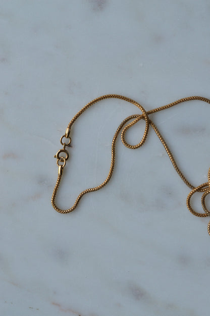 Vintage Gold Mesh Barrel Purse Necklace | 27" Snake Chain | MCM Pill Box Locket | Authentic Patina