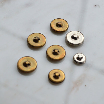 Vintage Dutch Folk Girl Metal Buttons | 1900s Picture Buttons | Mixed Gold Silver Bronze Set | Antoinette Heritage Folk Art Lot