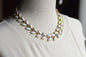 Vintage Trifari Milk Glass Leaf Choker | Hollywood Regency 1950s Signed Jewelry | 15"-17" Adjustable White Marquis Leaf Necklace
