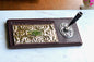 Vintage Sterling Silver & Faux Leather Executive Desk Set – Art Nouveau Filigree Pen Stand & Memo Holder