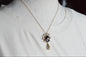 Vintage Van Dell 12K Gold Filled Necklace Set | Onyx & Pearl Pin-Pendant | 16" 1/20 12K G.F. Chain | Victorian Revival