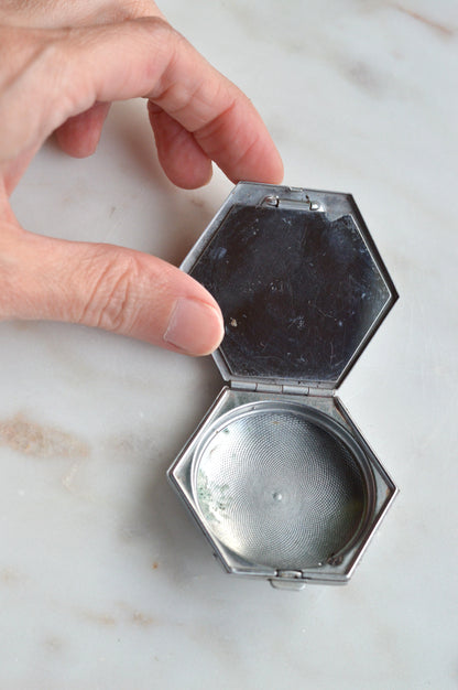 Vintage Houbigant Art Deco Hexagonal "Flower Basket" Compact