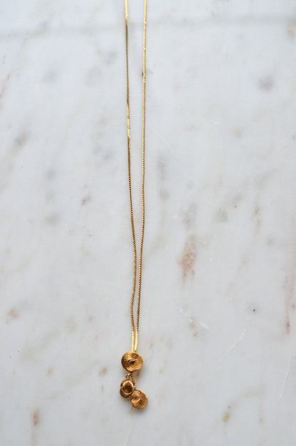 Vintage Gold-Tone Triple Love Knot Drop Necklace