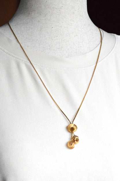 Vintage Gold-Tone Triple Love Knot Drop Necklace