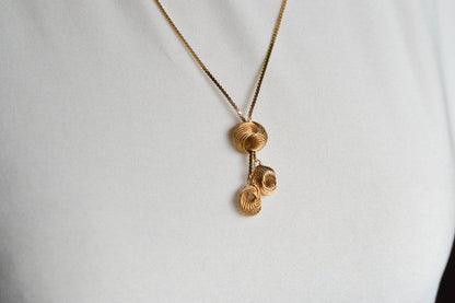 Vintage Gold-Tone Triple Love Knot Drop Necklace