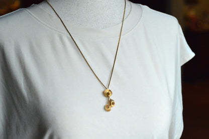 Vintage Gold-Tone Triple Love Knot Drop Necklace