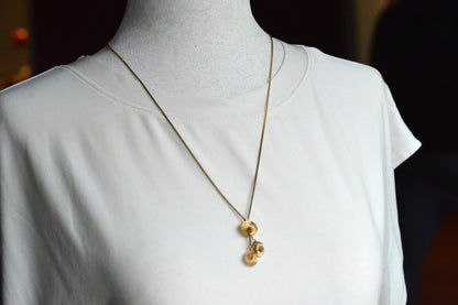 Vintage Gold-Tone Triple Love Knot Drop Necklace
